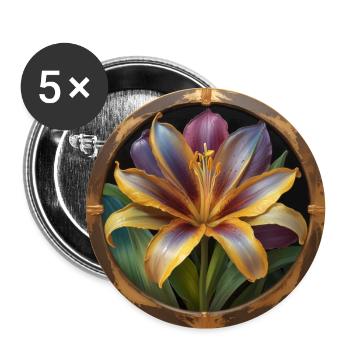 Lilac flower in bloom - Buttons large 2.2''/56 mm (5-pack) - white - Front