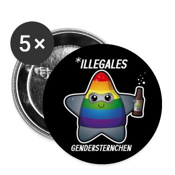 Illegal gender asterisk? Too cute to be sued! - Buttons large 2.2''/56 mm (5-pack) - white - Front