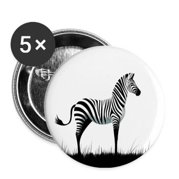 Zebra Minimalism - Buttons large 2.2''/56 mm (5-pack) - white - Front