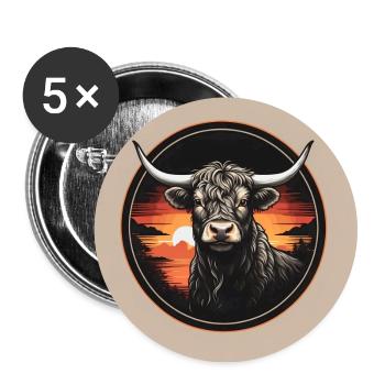 Les bovins écossais des Highlands aiment mes Highlands - Lot de 5 grands badges (56 mm) - blanc - Devant