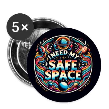 Brauche sicheren Platz meinen Freiraum - Buttons groß 56 mm (5er Pack) - Weiß - Vorne