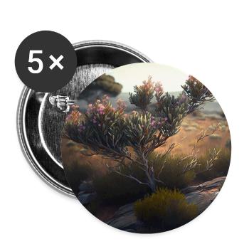 Outback blüht - Buttons groß 56 mm (5er Pack) - Weiß - Vorne