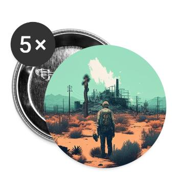 Wüstenwanderer - Buttons groß 56 mm (5er Pack) - Weiß - Vorne