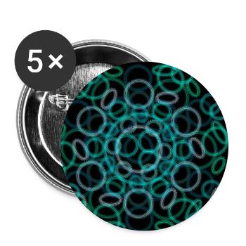 Abstraktes Kreisdesign auf schwarzem Hintergrund - Buttons groß 56 mm (5er Pack) - Weiß - Vorne