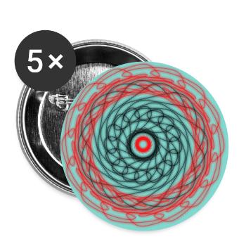 Abstraktes geometrisches Design - Buttons groß 56 mm (5er Pack) - Weiß - Vorne