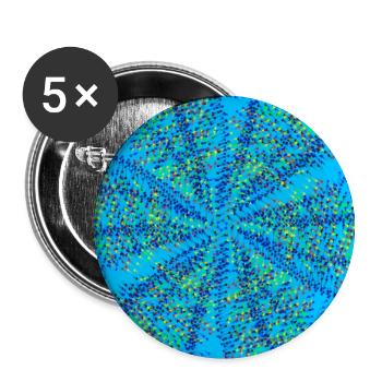 Moulinet bleu clair - Lot de 5 grands badges (56 mm) - blanc - Devant