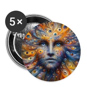 Le visage hors des yeux - Lot de 5 grands badges (56 mm) - blanc - Devant