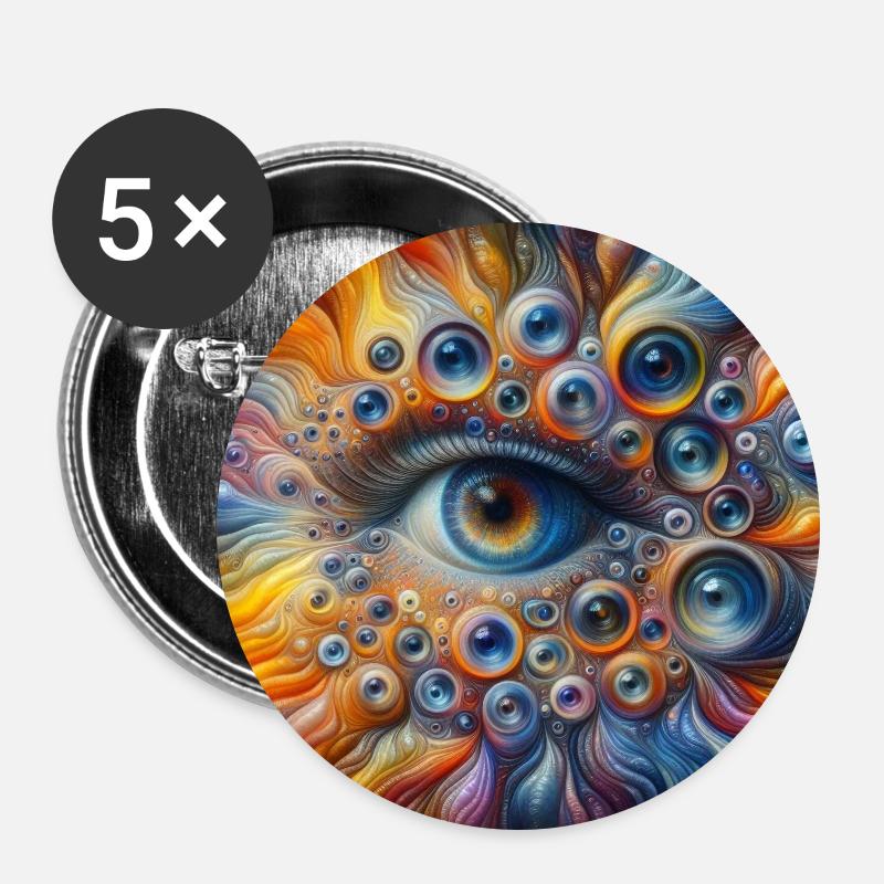 Face out of eyes 4 - Buttons large 2.2''/56 mm (5-pack) - white