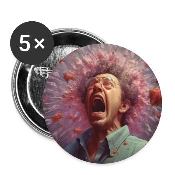 Bakterien fliegen beim Niesen - Buttons groß 56 mm (5er Pack) - Weiß - Vorne