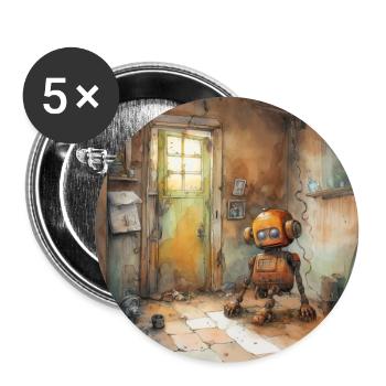 Old Rusty Abandoned Robot 2 - Buttons large 2.2''/56 mm (5-pack) - white - Front