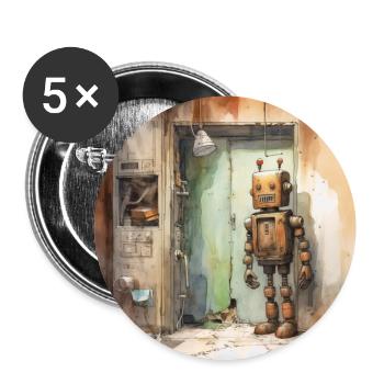 Old Rusty Abandoned Robot 3 - Buttons large 2.2''/56 mm (5-pack) - white - Front