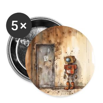 Old Rusty Abandoned Robot 4 - Buttons large 2.2''/56 mm (5-pack) - white - Front