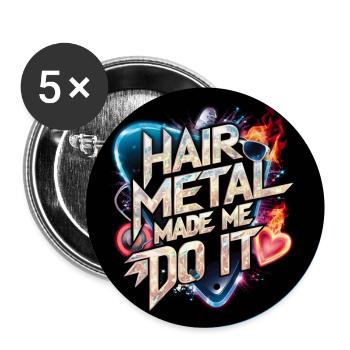 Hair Metal - Buttons large 2.2''/56 mm (5-pack) - white - Front