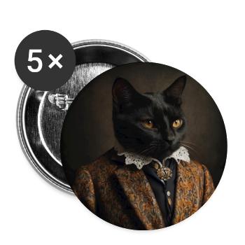 Porträt einer Katze im Kostüm - Buttons groß 56 mm (5er Pack) - Weiß - Vorne