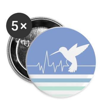 Colibri bleu pastel - Lot de 5 grands badges (56 mm) - blanc - Devant