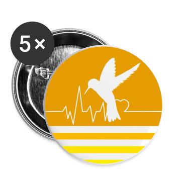 Pastel Orange Hummingbird - Buttons large 2.2''/56 mm (5-pack) - white - Front
