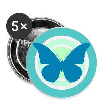 Butterfly Green Tones - Buttons large 2.2''/56 mm (5-pack) - white - Front