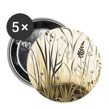 Wildblumenwiese - Buttons groß 56 mm (5er Pack) - Weiß - Vorne