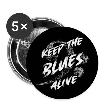 The blues is alive Keep the Blues alive - Buttons large 2.2''/56 mm (5-pack) - white - Front