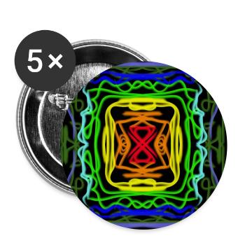 Geometrisches Regenbogenmuster - Buttons groß 56 mm (5er Pack) - Weiß - Vorne