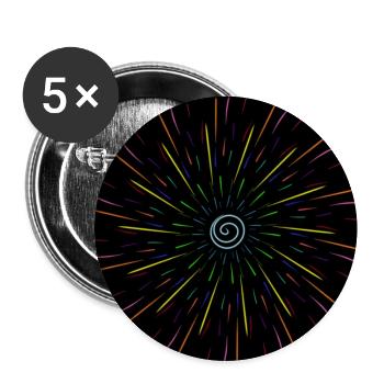 Regenbogen Abstrakter Stern - Buttons groß 56 mm (5er Pack) - Weiß - Vorne