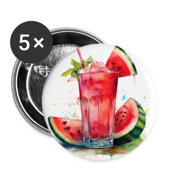 Fresh Watermelon Juice Art Print - Buttons large 2.2''/56 mm (5-pack) - white - Front