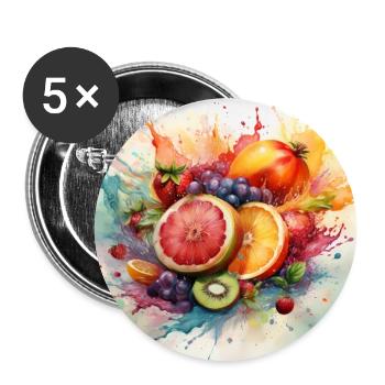 Vibrant Fruit Explosion Art - Buttons large 2.2''/56 mm (5-pack) - white - Front