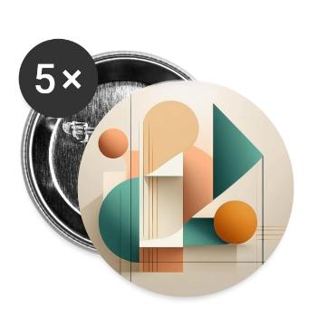 Modern Geometric Abstract Art Design - Buttons large 2.2''/56 mm (5-pack) - white - Front