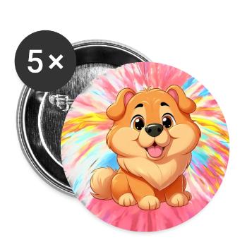 Chowchow 4 - Buttons groß 56 mm (5er Pack) - Weiß - Vorne