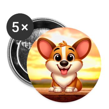 Corgi 10 - Buttons large 2.2''/56 mm (5-pack) - white - Front