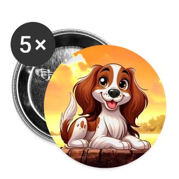 Brittany Spaniel 3 - Buttons large 2.2''/56 mm (5-pack) - white - Front
