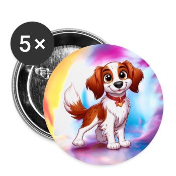 Brittany Spaniel 9 - Buttons large 2.2''/56 mm (5-pack) - white - Front