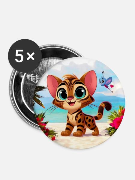Bengal 21 - Buttons large 2.2''/56 mm (5-pack) - white