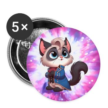 Ragdoll 10 - Buttons groß 56 mm (5er Pack) - Weiß - Vorne