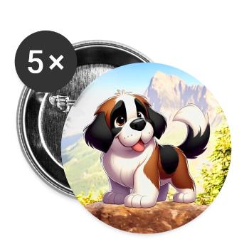 Saint Bernard 2 - Buttons large 2.2''/56 mm (5-pack) - white - Front