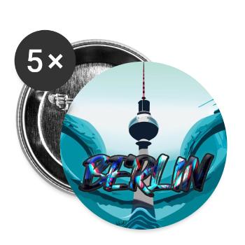 Vague berlinoise - Lot de 5 grands badges (56 mm) - blanc - Devant