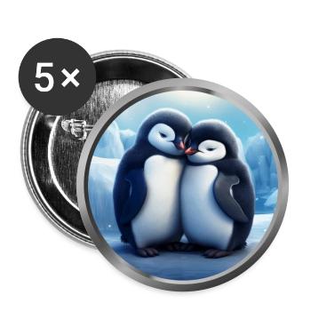 Baby Penguins Animals - Buttons large 2.2''/56 mm (5-pack) - white - Front