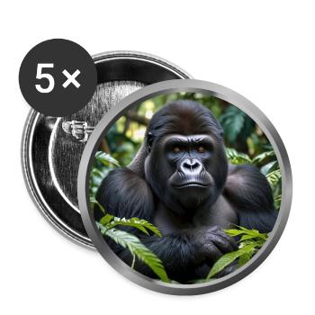 Gorilla Animal - 2 - Buttons large 2.2''/56 mm (5-pack) - white - Front