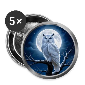 Owl Animal - 2 - Buttons large 2.2''/56 mm (5-pack) - white - Front