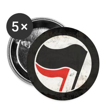 ANTIFA - Buttons groß 56 mm (5er Pack) - Weiß - Vorne