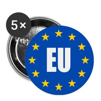 Drapeau de l’UE - Lot de 5 grands badges (56 mm) - blanc - Devant