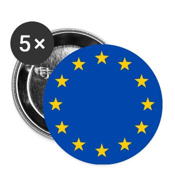 Europa flagge - Buttons groß 56 mm (5er Pack) - Weiß - Vorne