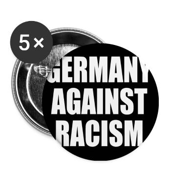 Germany against racism - Buttons groß 56 mm (5er Pack) - Weiß - Vorne
