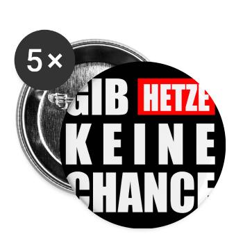 gib hetze keine chance - Buttons groß 56 mm (5er Pack) - Weiß - Vorne