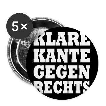 klare kante gegen rechts - Buttons groß 56 mm (5er Pack) - Weiß - Vorne