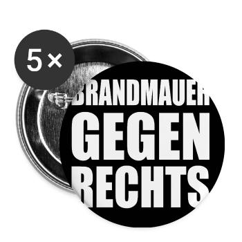 brandmauer gegen rechts - Buttons groß 56 mm (5er Pack) - Weiß - Vorne