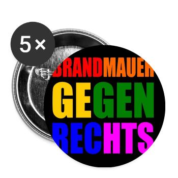 brandmauer gegen rechts - Buttons groß 56 mm (5er Pack) - Weiß - Vorne