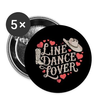 Line Dancing Country Dance - Line Dance Tanzen - Buttons large 2.2''/56 mm (5-pack) - white - Front