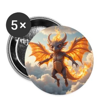Facirius - Buttons groß 56 mm (5er Pack) - Weiß - Vorne