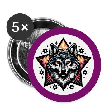 Experience the wilderness and feel freedom - Buttons large 2.2''/56 mm (5-pack) - white - Front